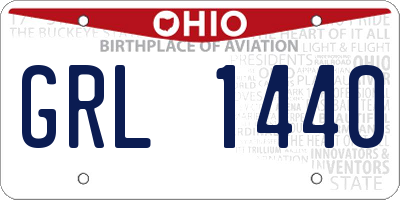 OH license plate GRL1440