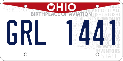 OH license plate GRL1441