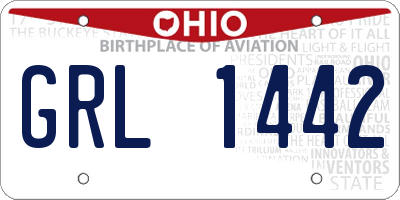 OH license plate GRL1442