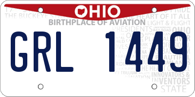 OH license plate GRL1449