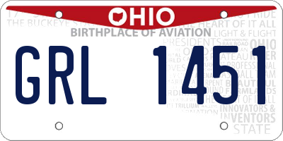OH license plate GRL1451