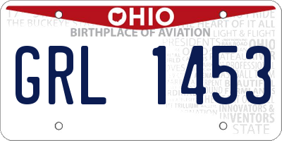 OH license plate GRL1453