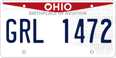 OH license plate GRL1472