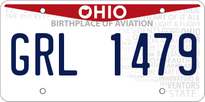 OH license plate GRL1479