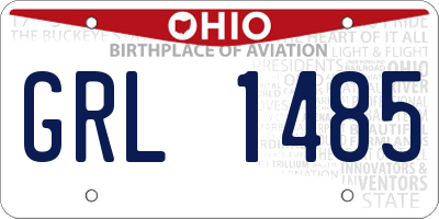 OH license plate GRL1485