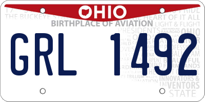 OH license plate GRL1492