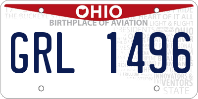 OH license plate GRL1496
