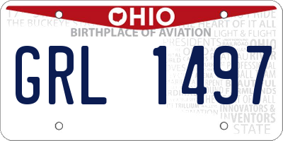 OH license plate GRL1497