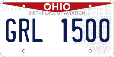 OH license plate GRL1500