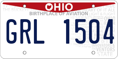 OH license plate GRL1504