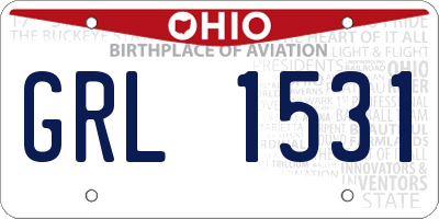 OH license plate GRL1531