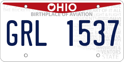 OH license plate GRL1537