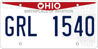 OH license plate GRL1540