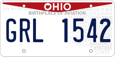OH license plate GRL1542
