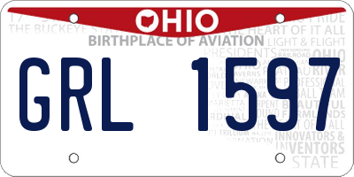 OH license plate GRL1597