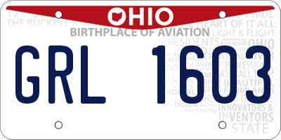 OH license plate GRL1603