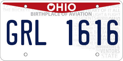 OH license plate GRL1616
