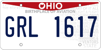 OH license plate GRL1617