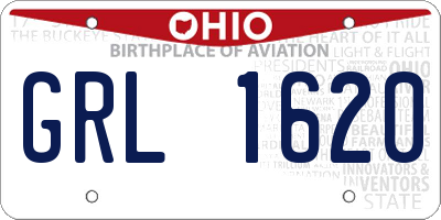 OH license plate GRL1620