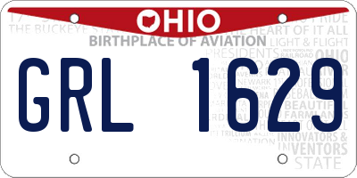OH license plate GRL1629
