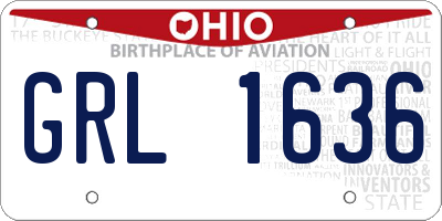 OH license plate GRL1636