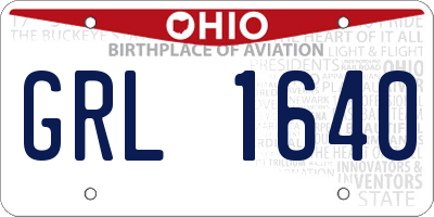 OH license plate GRL1640