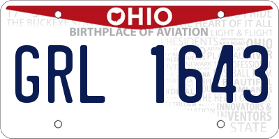 OH license plate GRL1643