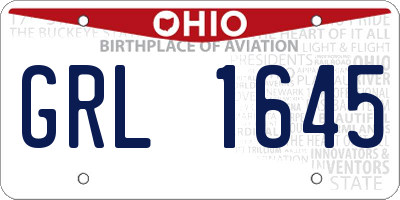OH license plate GRL1645