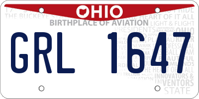 OH license plate GRL1647