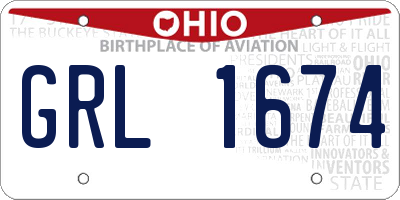 OH license plate GRL1674