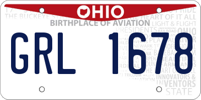 OH license plate GRL1678