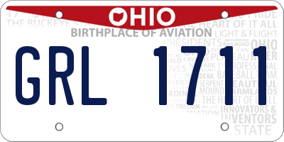OH license plate GRL1711