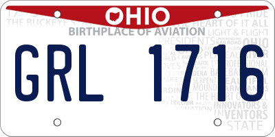 OH license plate GRL1716