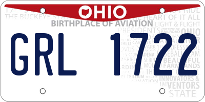 OH license plate GRL1722