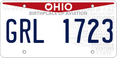 OH license plate GRL1723