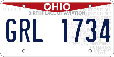 OH license plate GRL1734