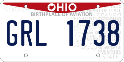 OH license plate GRL1738