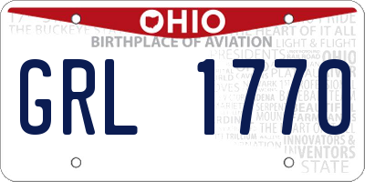 OH license plate GRL1770