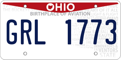 OH license plate GRL1773