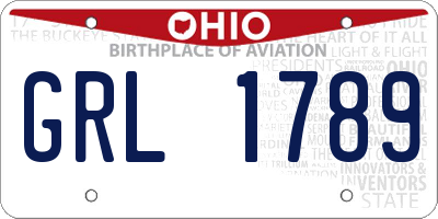 OH license plate GRL1789