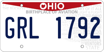 OH license plate GRL1792