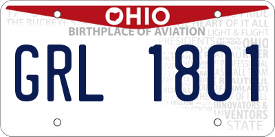 OH license plate GRL1801
