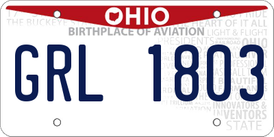 OH license plate GRL1803