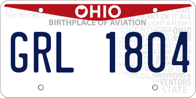 OH license plate GRL1804
