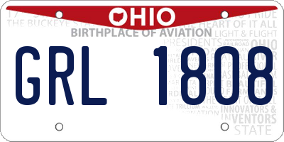 OH license plate GRL1808