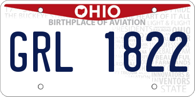 OH license plate GRL1822