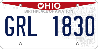 OH license plate GRL1830
