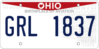 OH license plate GRL1837
