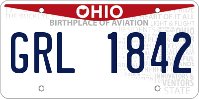 OH license plate GRL1842