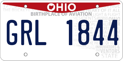 OH license plate GRL1844